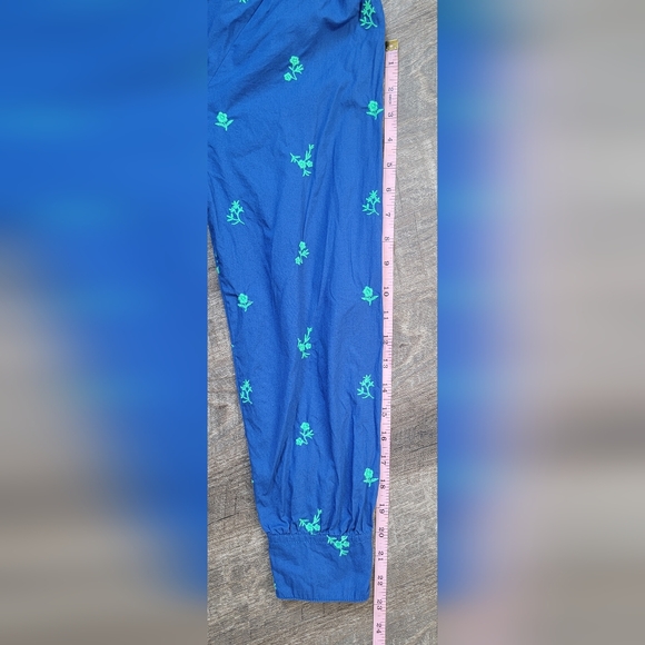 Hatley Maddie Popover Dress Women's S Blue w/Green Embroidered Floral 100% Cotto - Picture 15 of 16